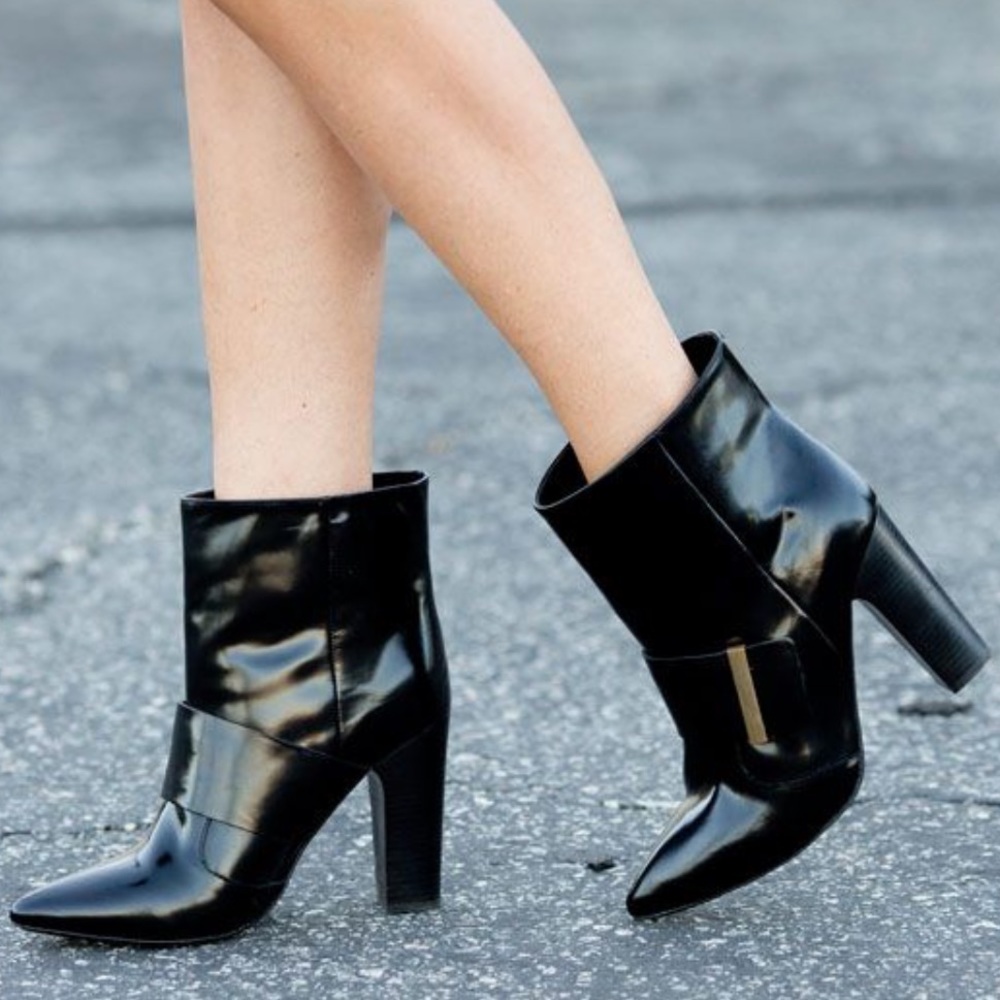 See by Chloe Patent Leather Gold Buckle Boots - Picture 14 of 14